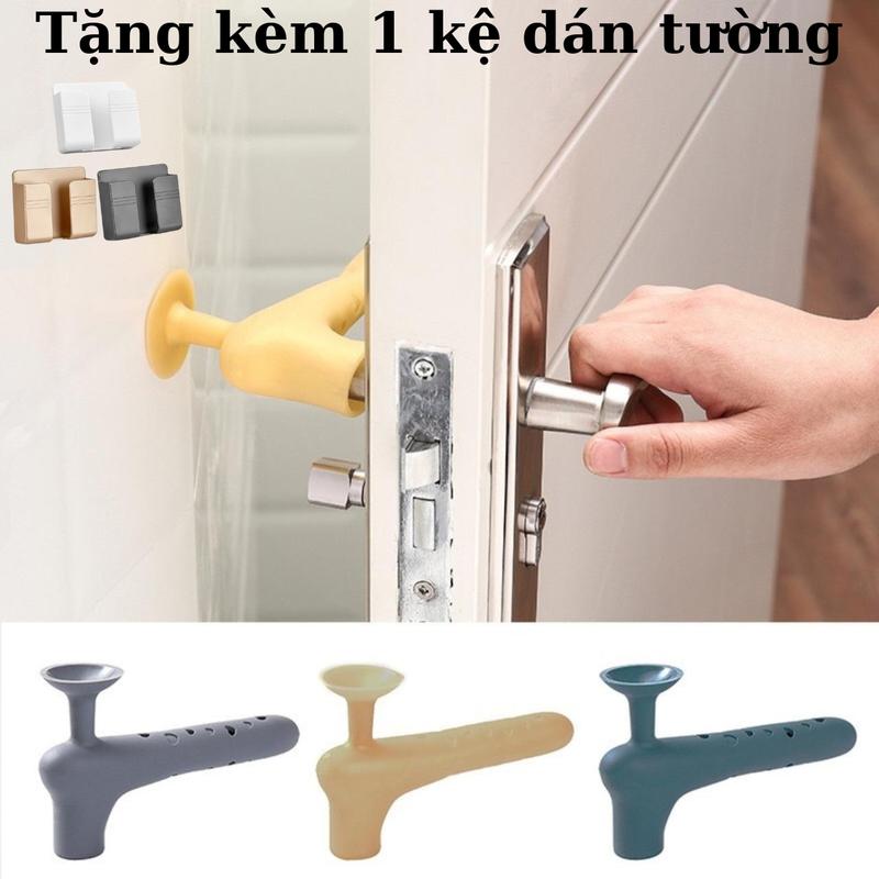 Combo 8 cái Silicon Bọc Tay Nắm Cửa Chống Va Đập Hiệu Quả Bảo Vệ An Toàn Trẻ Nhỏ Tặng 1 Kệ Dán Tường