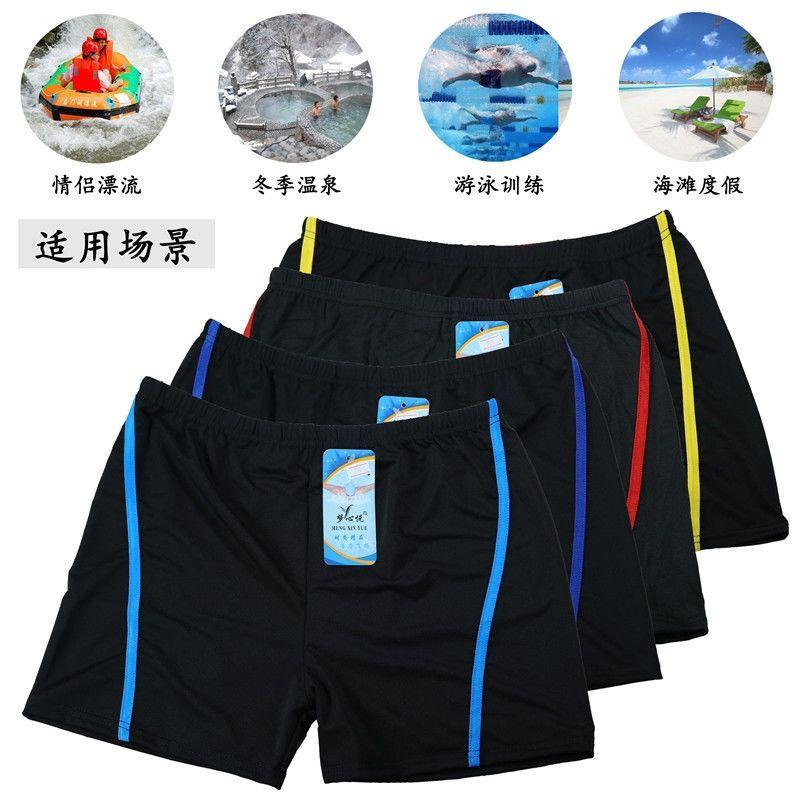 Product Introduction of Summer Adult Men Fashion Swimming Trunks Wholesale Black Quick-Drying Free Size plus Size Boxer High Elastic Middle Youth Swimming Trunks 3