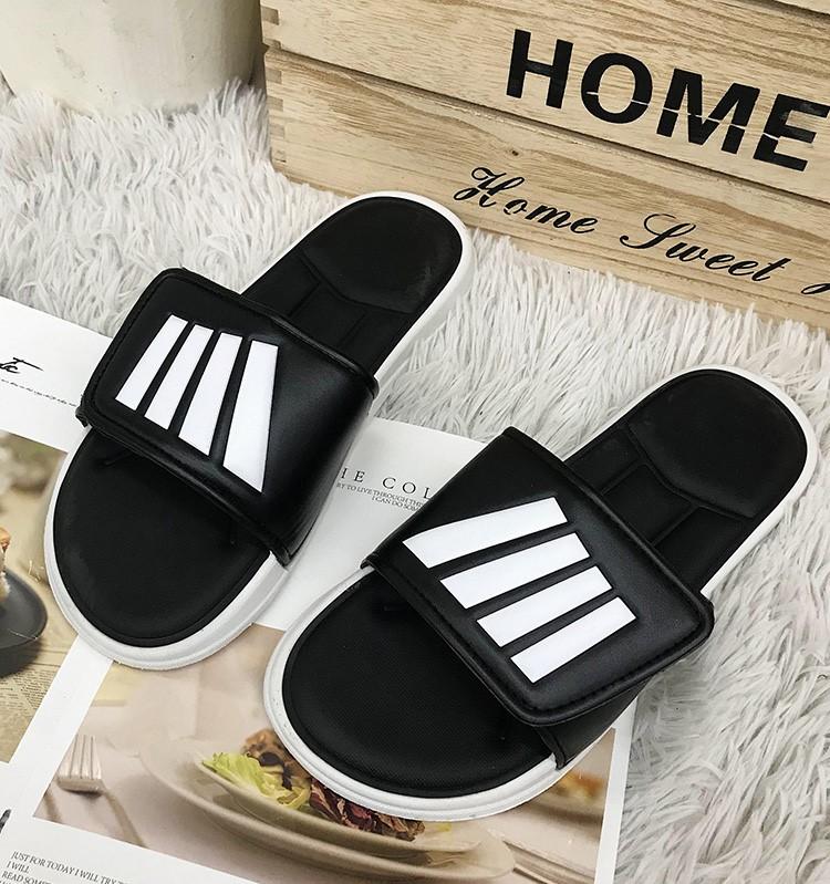 Dép đôi quai ngang dán nam nữ unisex 4 Sọc thời trang ulzzang Hàn Quốc đi cực êm chân siêu Hot