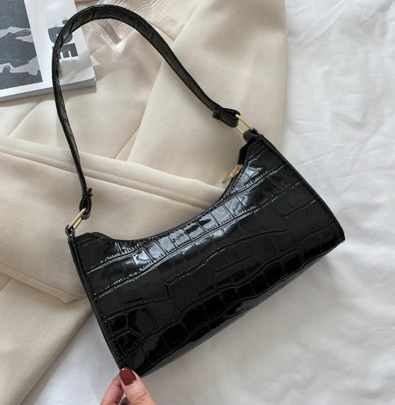 Product Introduction of Fashion PU Leather Bags for Women Alligator Pattern Armpit Handbag Female Small Underarm Messenger Bag Purse 13
