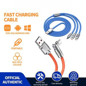 Charger Cord Cable for Iphone Android Fast Charging Type C Micro USB Organizer Samsung 1M 3 in 1 Plug Alloy Silicone Connector Cellphone Sync Smartphone Electronic Durable
