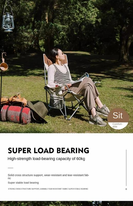 Product Introduction of Outdoor Folding Chair Portable Adjustable Recliner 2 In 1 with Removable Footrest for Camping Fishing Picnic Patio 4