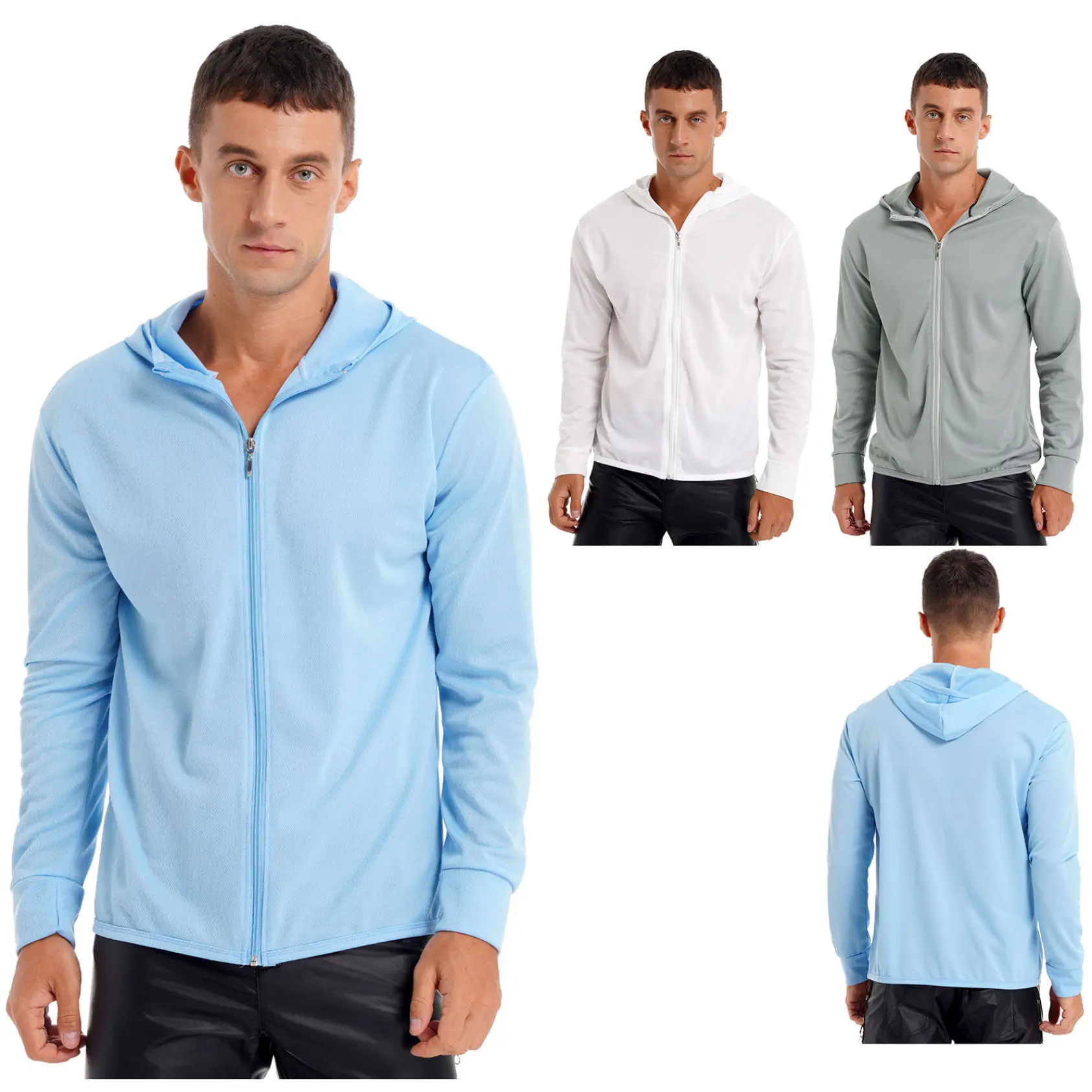 Yhong Men's UPF 50+ Sun Protection Hoodie Shirt Long Sleeve Jacket Sweatshirt with Hood Fishing Shirts