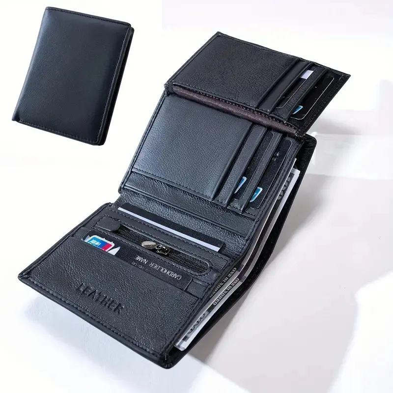 New Fashion men's wallet Leather Wallets For Men Coin Purse Vertical Credit Card Holder Money Bag Outdoor Sports Bags