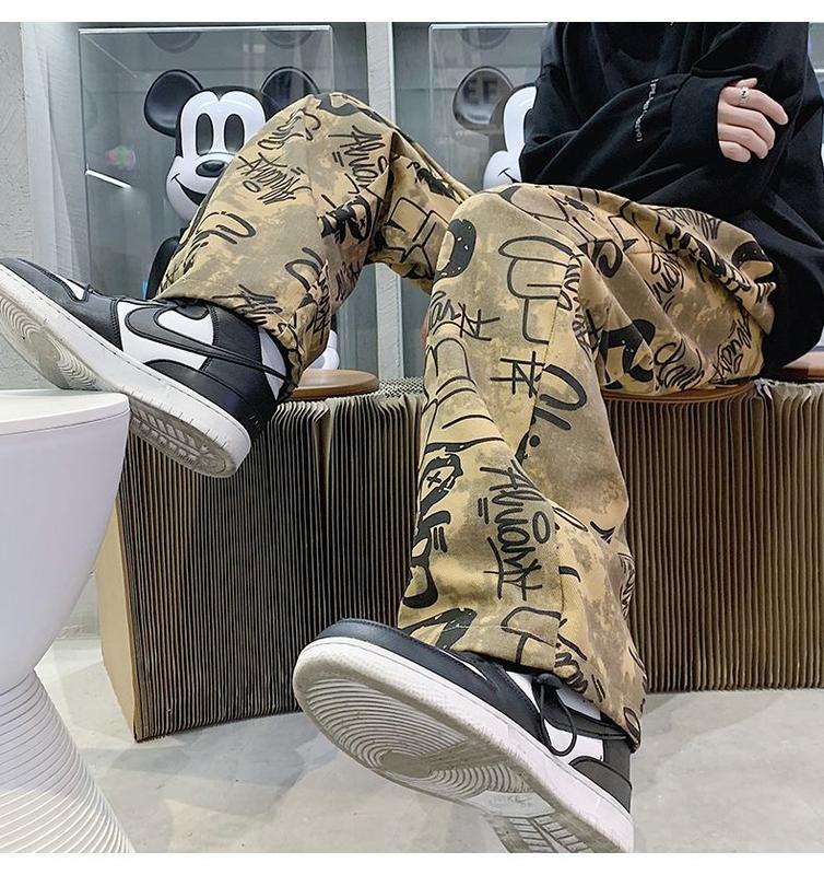 Product Introduction of Quần Dài Ống Rộng, Phong Cách Hip Hop, Thiết Kế Graffiti, Quần Ngoại Cỡ Dành Cho Nam Giới, Quần Jazz Và Quần Đường Phố Cao Cấp, Thích Hợp Cho Khiêu Vũ Và Phong Cách Cổ Điển 8