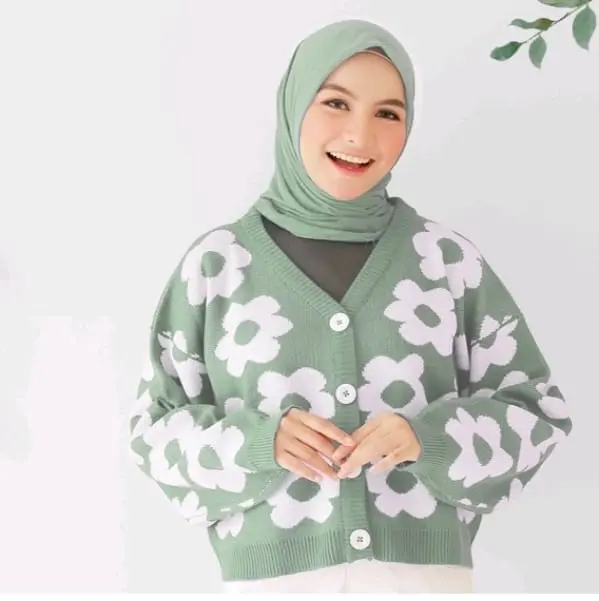 flower cardigan premium passion wanita