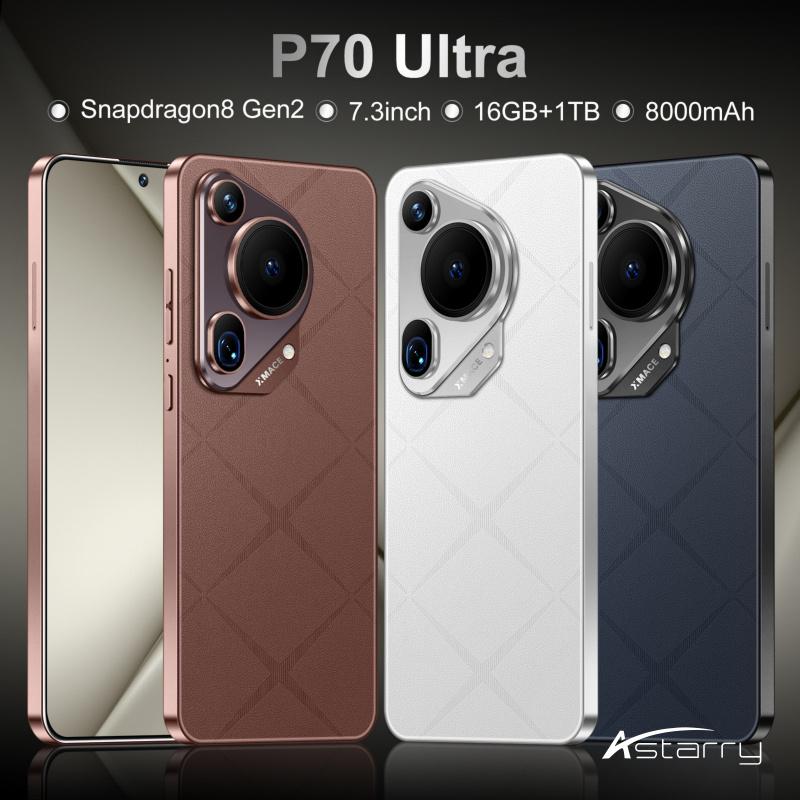 Điện thoại thông minh Android, Hàng mới về, Bán Chạy, P70 Ultra, RAM 16G, Bộ nhớ 1T, Năm ra mắt: 2025 1