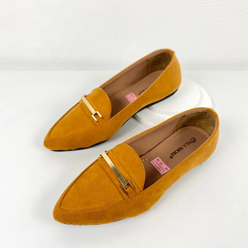 Onla Shoes Flatshoes Wanita LB11 Karet Hitam Suade Lembut Kerja Perempuan Cewek 5