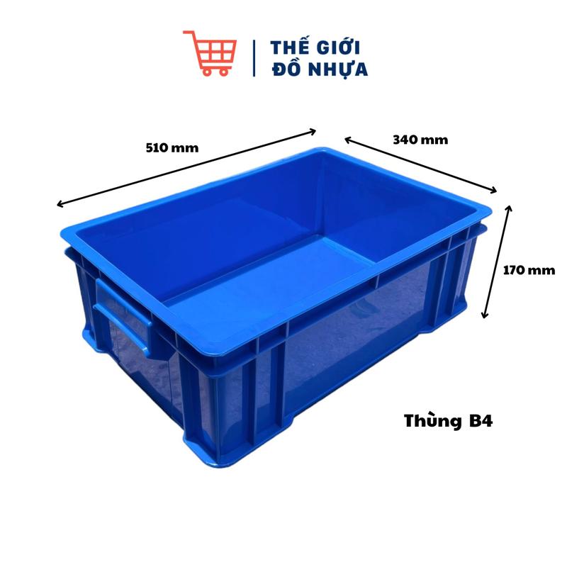 Khay nhựa công nghiệp B4 kích thước 51*34*16.5 cm đựng đồ bulong, ốc vít, đựng phụ kiện, nuôi cá