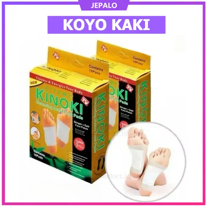 Koyo kaki kinoki 1 box isi 10pcs / Menghilangkan racun / Kinoki Gold Detox foot Pads / Koyo Kaki Kinoki Gold / JEPALO SHOP MAKASSAR