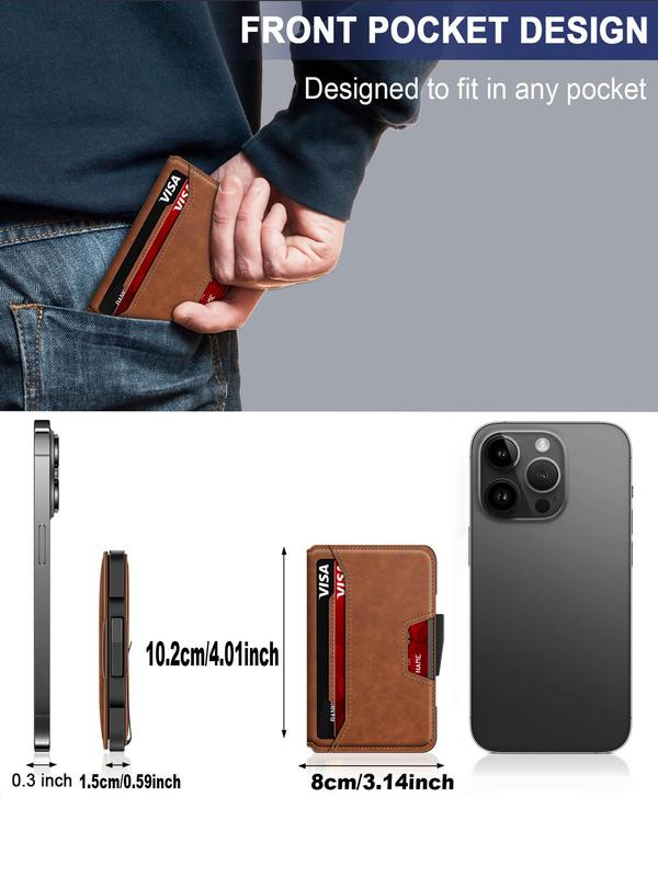 Men's Minimalist Carbon Fiber Card Holder with Money Clip, Rfid Blocking Bifold Wallet, Pop Up Card Case, Compact Credit Card Holder 1