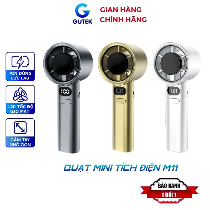 Quạt mini tích điện cầm tay nhỏ gọn nhiều tốc độ gió mát - Gutek M11
