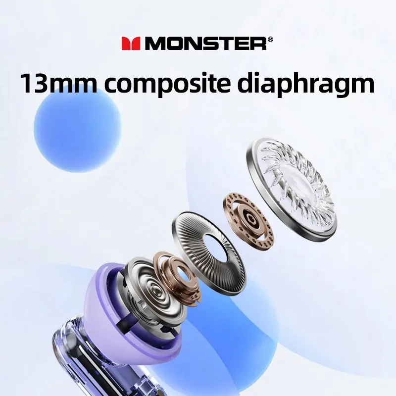 Monster XKT13 Wireless Bluetooth 5.3 Earphone Headphone Headset Earbuds TWS Hifi Stereo Telepon 5