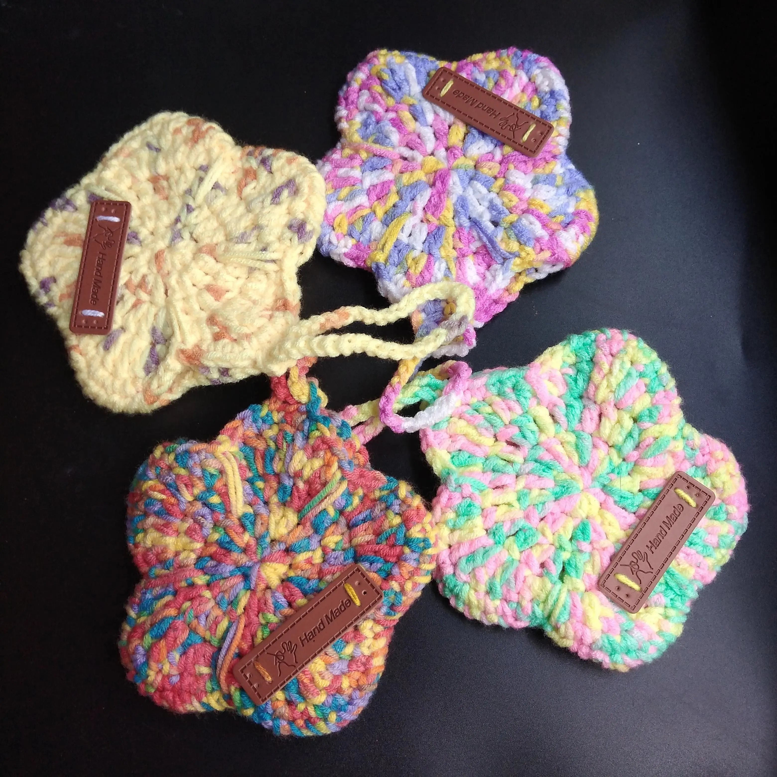 Ear Buds Pouch Cases  Crochet pouch Cases flower shaped Accessories Protection Handheld Earbuds Durable Headphone