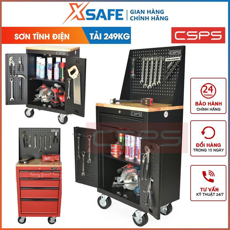 Tủ dụng cụ 61cm CSPS, xe đồ nghề di động sơn tĩnh điện, đa dạng mẫu 2 màu kệ để đồ xe máy