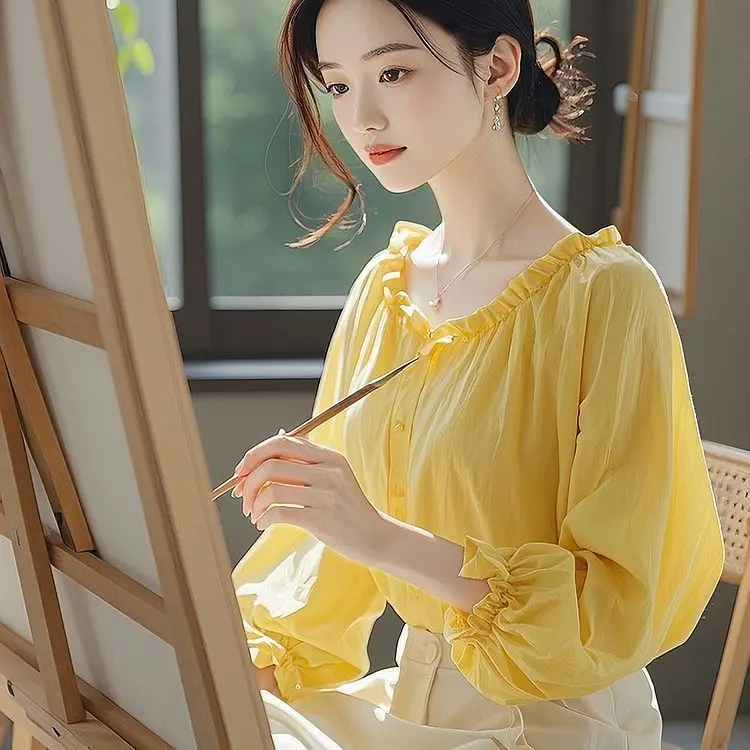 Áo Sơ Mi Hồng, Hợp Xu hướng, Dễ Thương Và Siêu Đẹp, Dành Cho Nữ, Phong Cách Phổ Biến Đầu Mùa Thu, Cỡ Nhỏ, Năm 2025 Mới