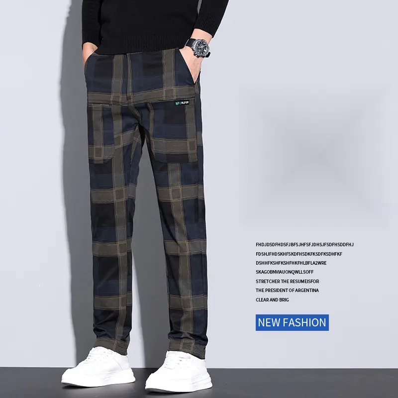 Summer men's casual pants, slim and loose, all-in-one embroidery design, ankle strap, trendy fashion, cropped pants for men Fashion Tide Handsome High Quality Man Clothing