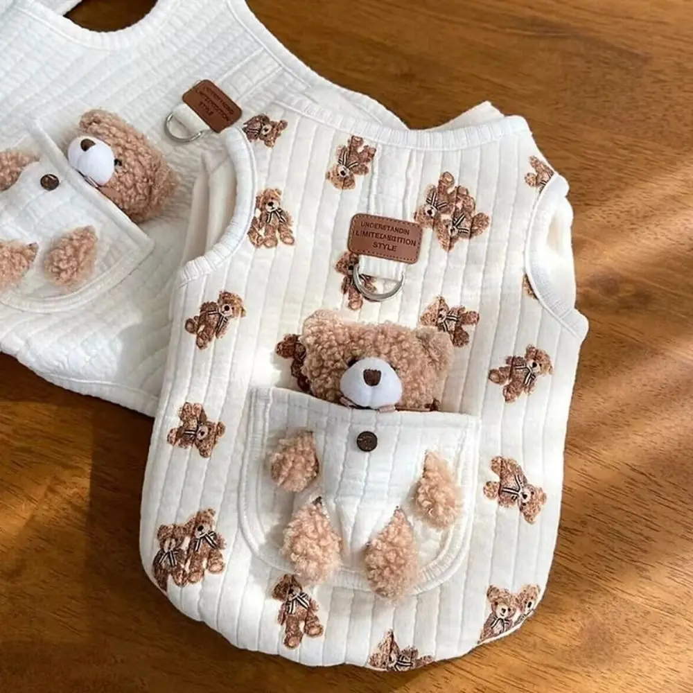 New Soft Puppy Clothes Cartoon Fashion Dog Harness Cute Small Pet Shirt Winter