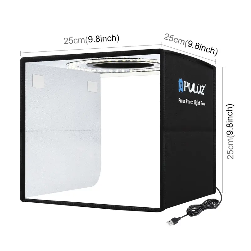 USB Powered Mini Photography Studio Box, Portable Foldable Photography Studio Box with 12 Colors Backdrops, Professional Camera Accessories for Home & Office Use 1