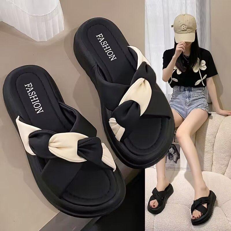 Giày Nữ, Cỡ 35-43, Cỡ Lớn 41, Đế Dày, Dép Chéo Người Nổi Tiếng Trên Internet, Thích Hợp Cho Học Sinh, Dễ Phối Đồ, Dép Đi Biển, Có Cỡ 42 3