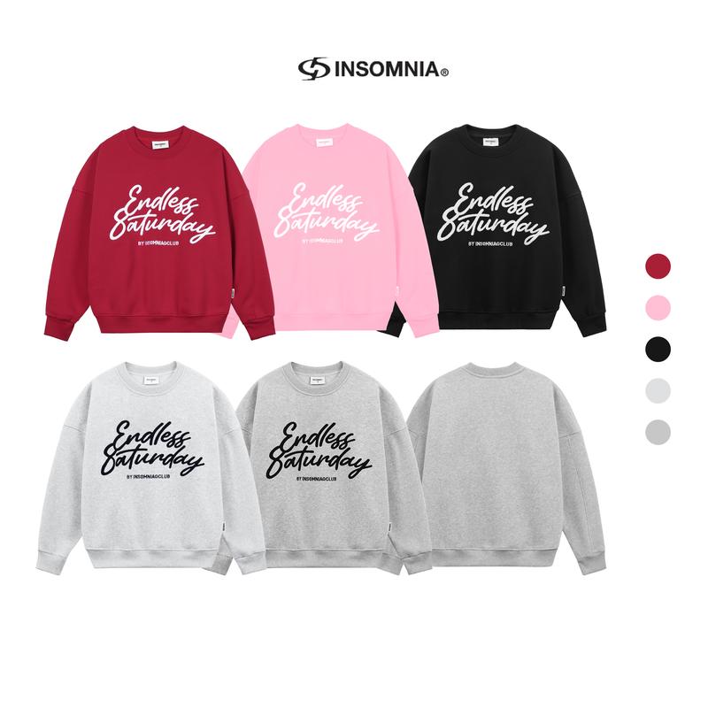 Áo Nỉ Sweater Thêu Xù Endless Saturday INSOMNIA Form Boxy Chất Nỉ Bông Nam Nữ Unisex - HD007