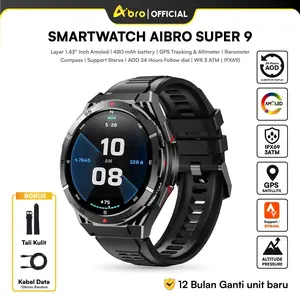 [ Military-Grade IPX69 ] Aibro Super 9 AMOLED Smartwatch Support Strava | KOMPAS | Altimeter Barometer | 3ATM Waterproof | Health Monitoring | Electronics & Wearables | 12-Month Warranty Jam Layar Bluetooth Screen