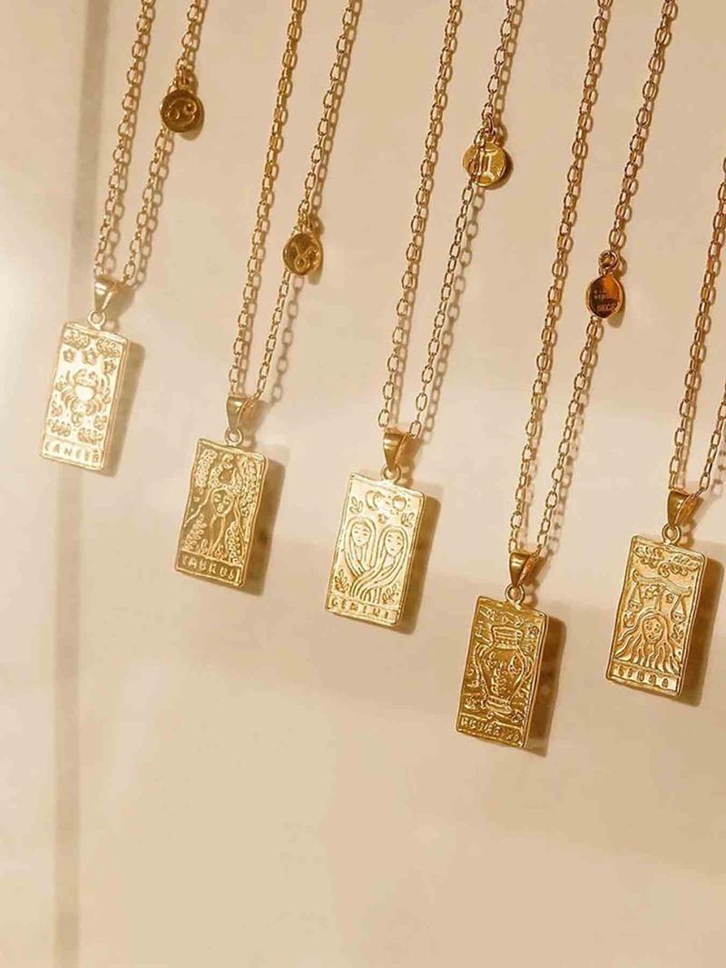 Product Introduction of Constellation Design Pendant Necklace for Women, Stainless Steel Jewelry for Party, Daily Clothing Decor, Trendy All-match & Exquisite Jewelry for Birthday Gift 0