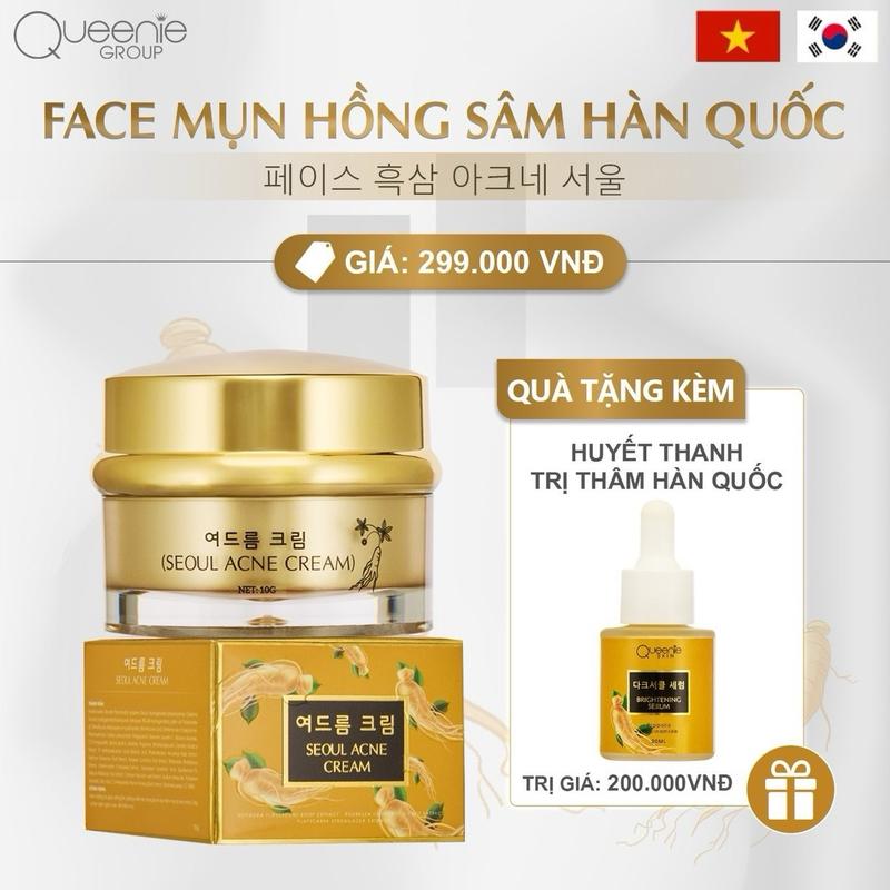 Queenie skin Kem mụn hồng sâm 10g  [TẶNG SERUM] Women Nữ Skincare Làm Đẹp Da Dưỡng Ẩm Da Chăm Sóc Da serum trị