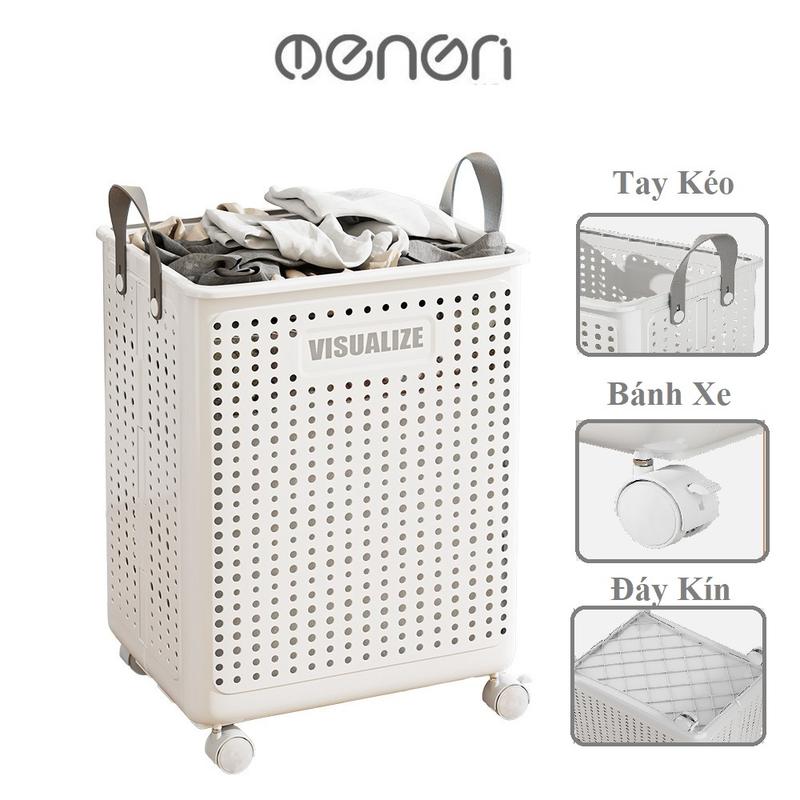 Sọt Đựng Quần Áo Thiết Kế Gấp Gọn Có Bánh Xe Di Chuyển Chất Liệu Nhựa ABS - OENON Rổ Giỏ