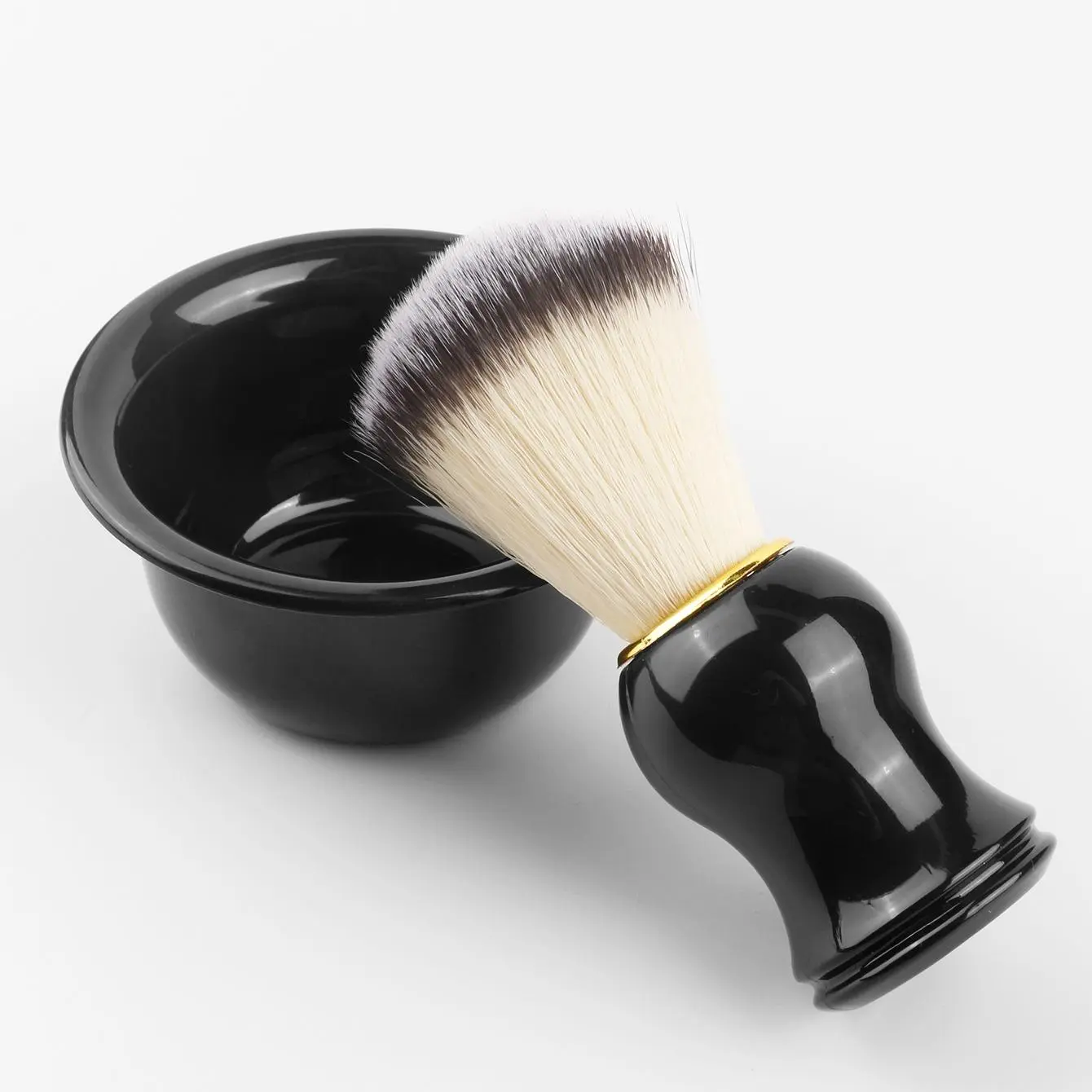 Men's Beard Cleaning Bowl & Brush, 2 Counts/set Portable Comfort Haircare Foam Brush, Heatless Hair Care & Styling Tool
