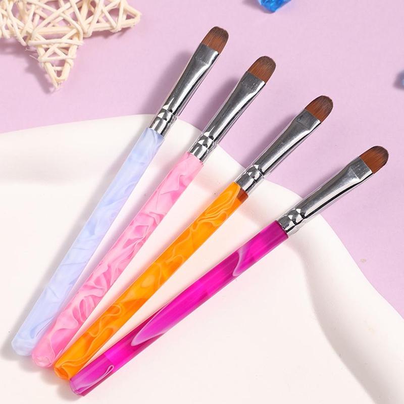 Acrylic Nail Art Brush Set, 4 Counts/set Professional Gel Nail Polish Nail Art Brush, Manicure Tool for Women & Girls 0