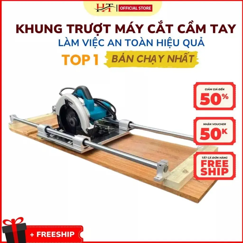 Combo Khung Trượt Chế Cho Máy cắt Cầm Tay, Cắt Phôi Nhanh Chuẩn Xác