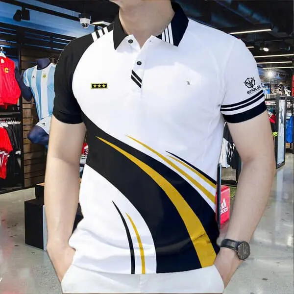 Áo Polo Nam, Tay Ngắn, Vải Nhẹ, Cổ Polo, 2 Nút Bấm, Thường Ngày, Thấm Hút Mồ Hôi, Thoải Mái Khi Mặc, PL203 Menswear Có Cổ Shirt