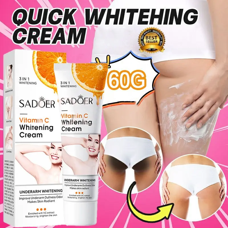 Effective Vitamin C Whitening Cream fade  Dark Spot Whitening Whole Body Under Arm Private Parts Whitening Bleaching Cream reduce Melanin 60g  qh003