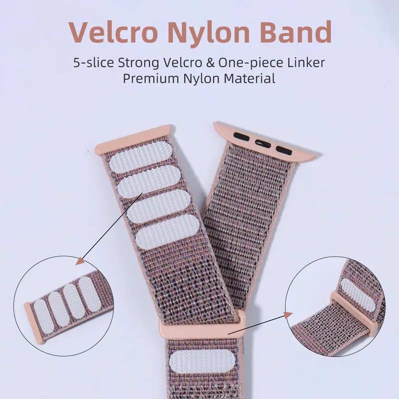 Nylon Elastic Watch Band, Breathable Sports Elastic Woven Watch Band, Suitable for iWatch Series SE/1/2/Ultra/3/4/5/6/7/8/9/10 5