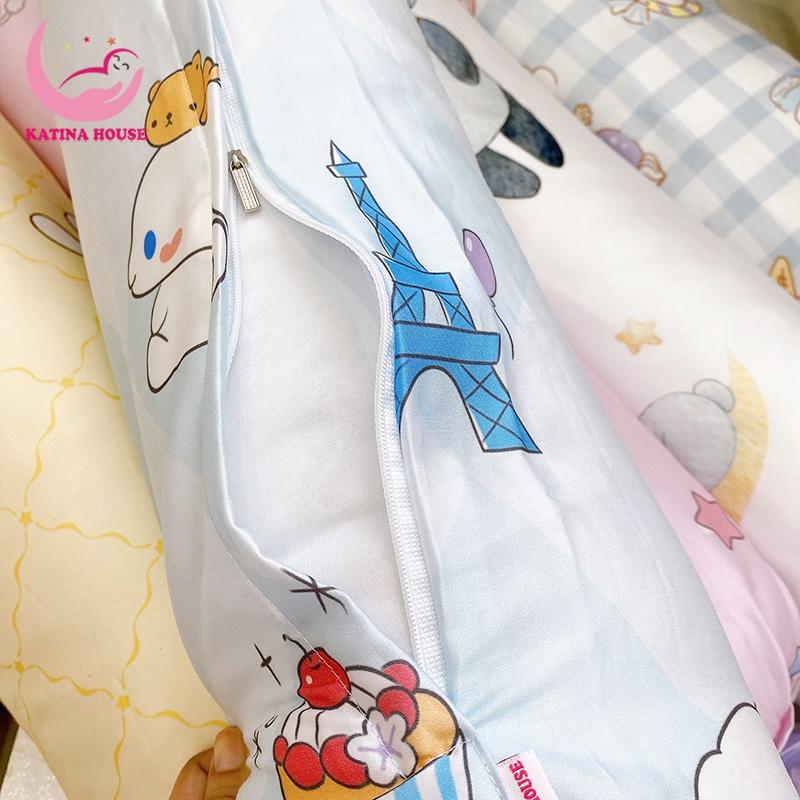 Gối ôm cho bé Katina House 60-80cm, tencel 60s gòn lông vũ nhân tạo mềm mại mát lạnh 6