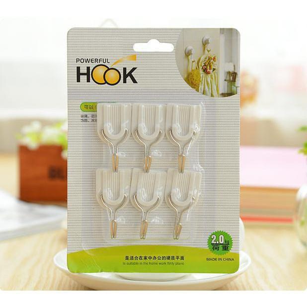 Vỉ 6 móc dán tường treo đồ tiện dụng 1255 8