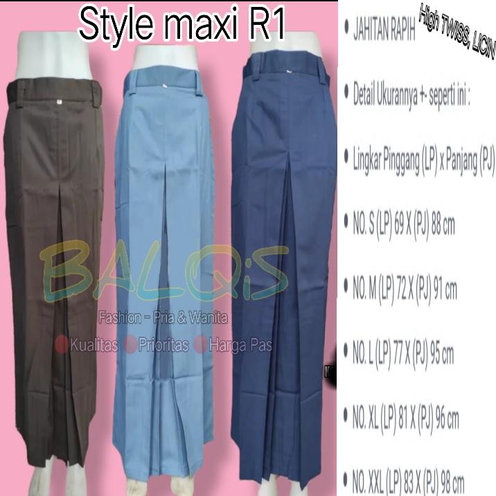 ameL Rok SPAN 1 SMP MTs SMA lipat depan twis drill Siswi Sekolah Wanita Panjang Katun Tebal Kantor Formal Kerja Hitam Basic 4