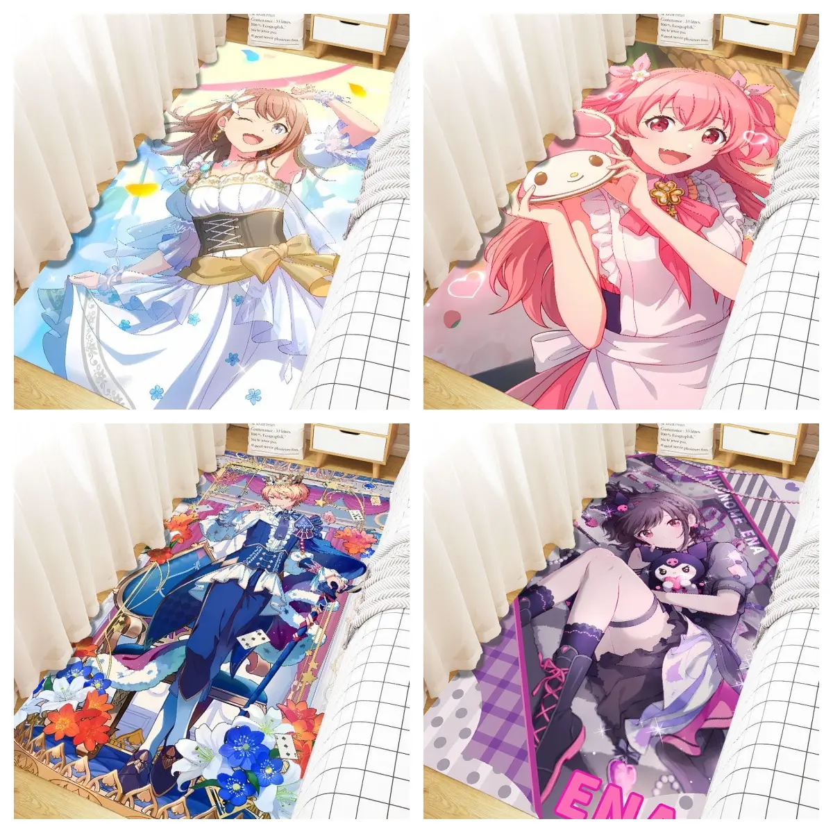 Indoor Area Rugs for PJSK Gamers Project Sekai: Colorful Stage feat. Hatsune Miku Bedroom Bedside Rug Welcome Mats Bath Mat Carpet for Living Room, Entryway, Laundry