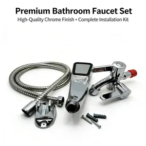 COD Paket Kran Shower Chrome 4in1 - Hand Shower 300 Lubang Komplit untuk Kamar Mandi