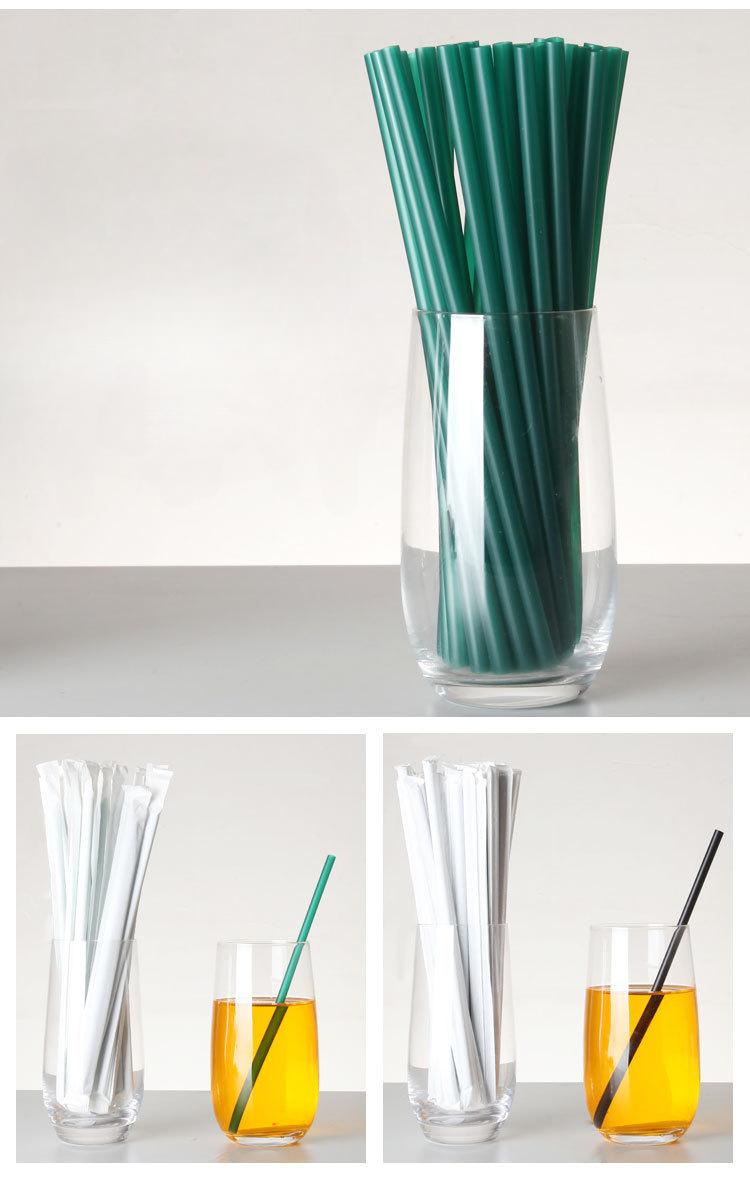 Product Introduction of Independent Paper Packaging Disposable Straw Green Coffee Black Straight Straw Juice Drink Milk Tea Straw Plastic Rietjes 4