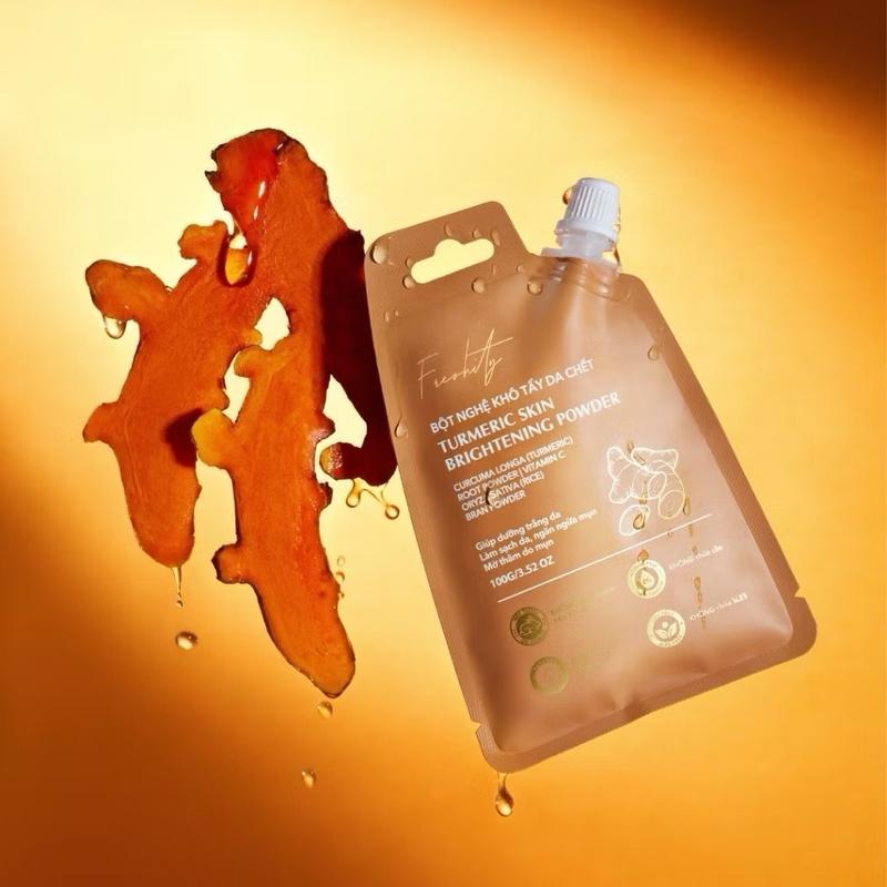 Bột Nghệ Khô Tắm Trắng Làm Sạch Tẩy Da Chết Body Chứa Vitamin C Tinh Khiết 100% Freshity 100g Dưỡng Da Body - Dưỡng Body