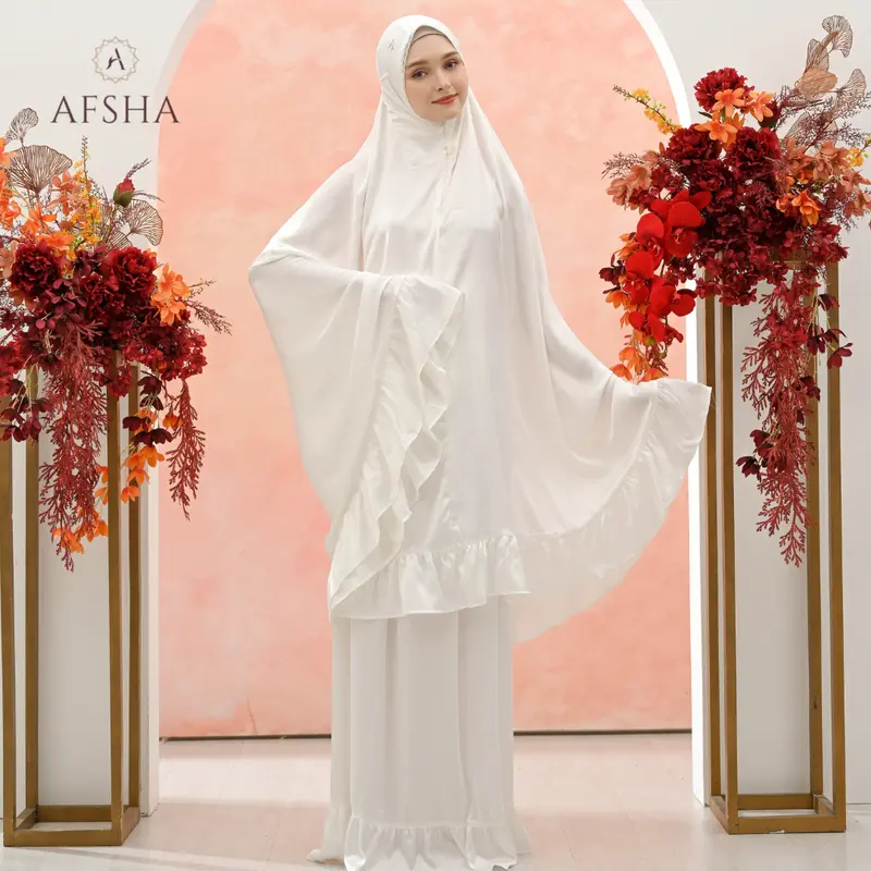 Afsha - Mukena Dewasa Raima 2in1 Series (Free Sajadah, Pouch & Box Hampers) 4