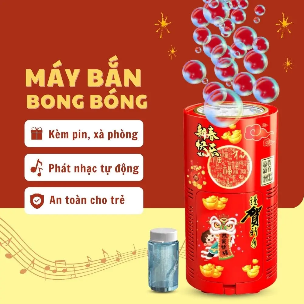 Máy Thổi Bong Bóng Tự Động ( LOẠI 13 LỖ ) Có Đèn Led Kèm Nhạc - Trang Trí Vui Nhộn Đón Tết   đồ chơi