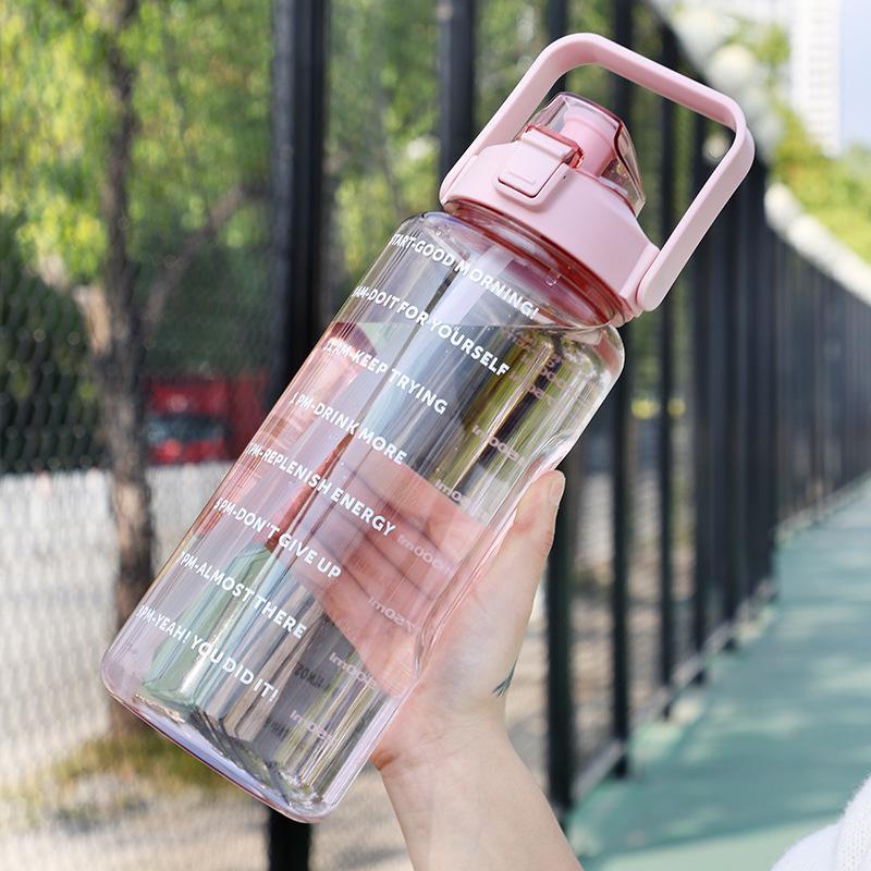 Drinking Water Bottle with Lid, 1 Count Sporty Design Hydration Sports Outdoor Camping Travel, Tumbler Cup, Water Bottles 5