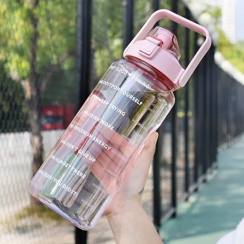 Drinking Water Bottle with Lid, 1 Count Sporty Design Hydration Sports Outdoor Camping Travel, Tumbler Cup, Water Bottles 5
