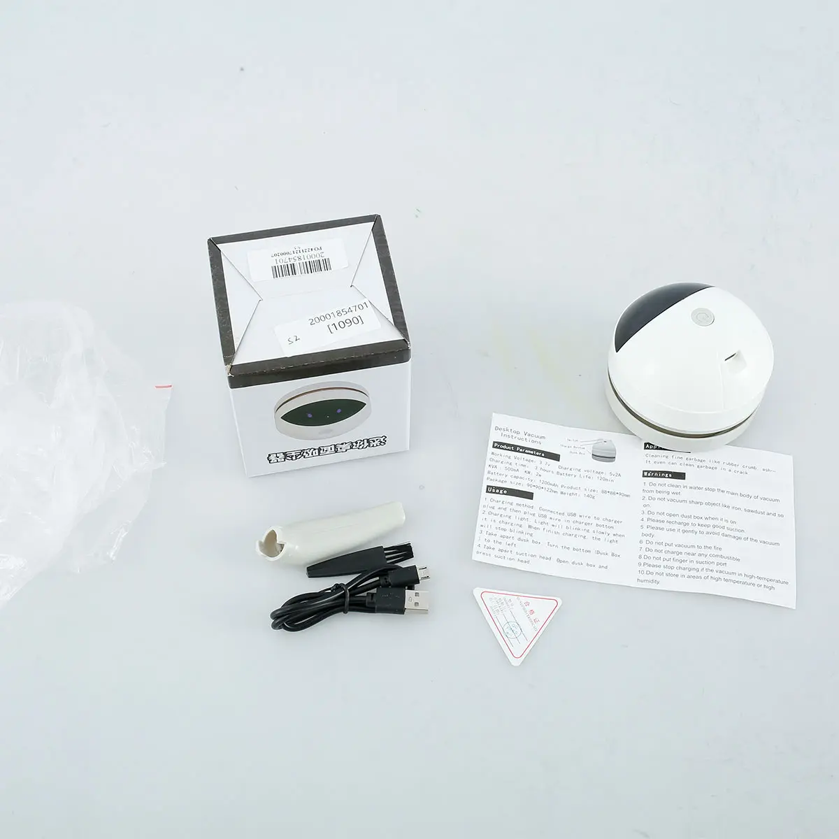 Mini Desktop Vacuum Cleaner 1200mAh Handheld Desktop Sweeper Detachable USB Charging Cordless Desk Dust Cleaner with Strong Suction for Keyboard Table Desktop Laptop m7r5R