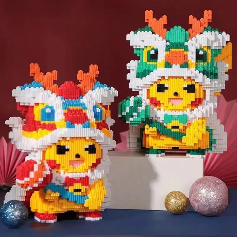Khối Xây Dựng Pikachu Yêu Tinh Khổng Lồ, Tương Thích Với Các Hạt Dòng Lego, Thích Hợp Cho Bé Trai Và Bé Gái, Quà Tặng Đồ Chơi Giáo Dục Bộ Lắp Ráp Tháo Lắp 7