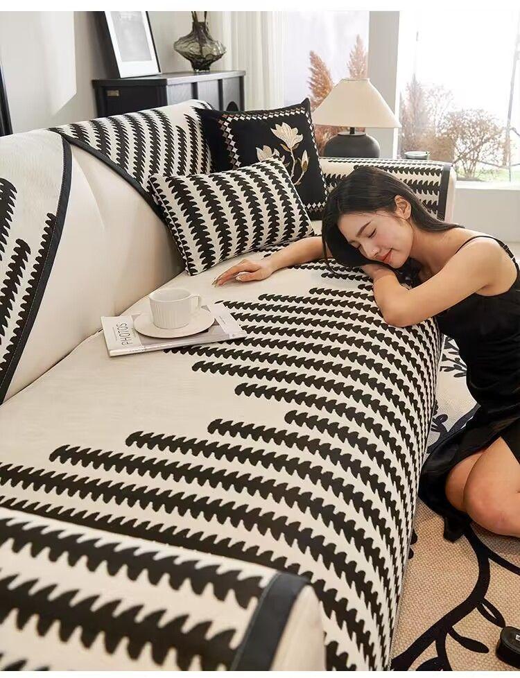 Product Introduction of 2024 New Chenille Sofa Cushion Four Seasons Simple Fashion Seat Cushion Non-slip Leather Sofa Cover Universal 7