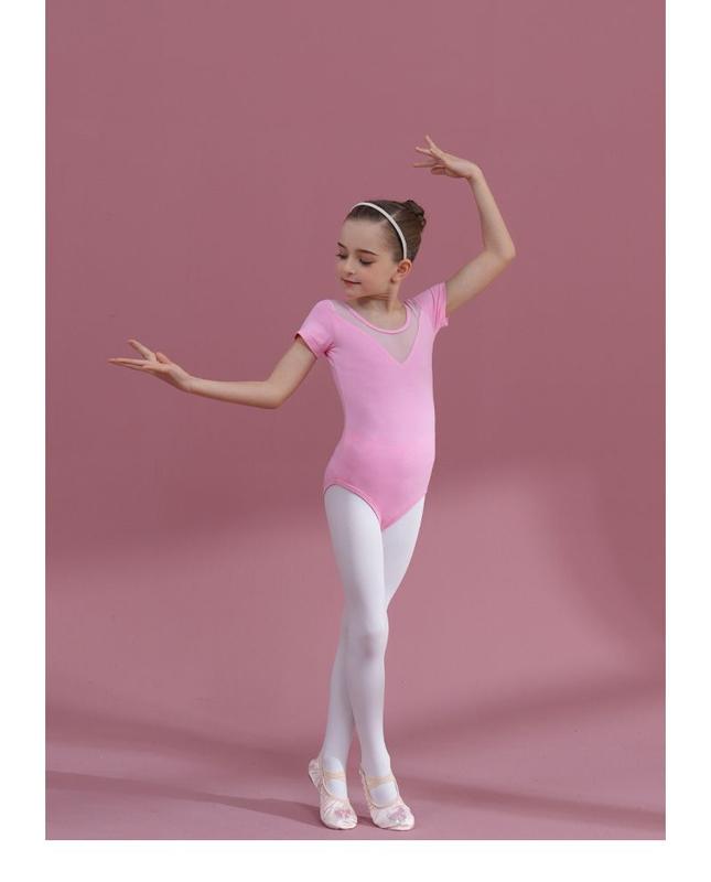 Product Introduction of KID'S cherry powder dancing dress girls short sleeve cotton one-piece tutu + pink skirt 5